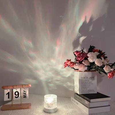 Cylindrical Water Ripple Atmosphere Light Mood Night Light Crystal Rotating Projection Color Bedroom Bedside Atmosphere Small Ta