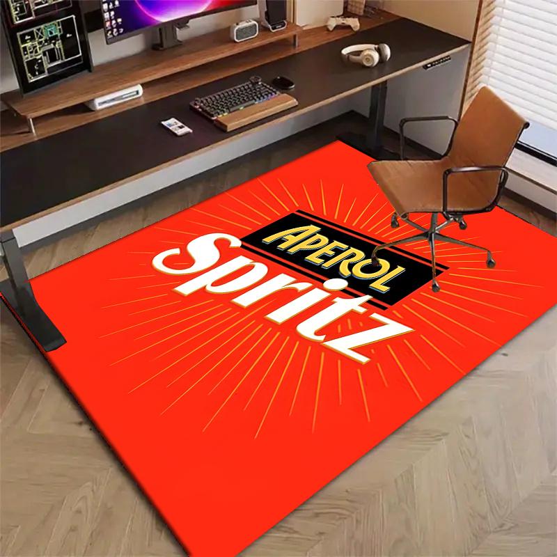 Aperol Spritz Polyester Carpet, Soft Indoor Mat for Office Chair, Living Room, Computer Desk - Decorative Home Office Rug Design