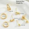 17KM 7PCS Stainless Steel Gold Color Circle Hoop Earrings Set for Women Simple Zircon Flower Stud Earring Cartilage Jewelry