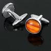 Funny Cabochon Art Wood Grain Pattern Glass Cufflinks Time Gem Glass Sleeve Button For Men Shirt Suit Tuxedo Blouse Decoration