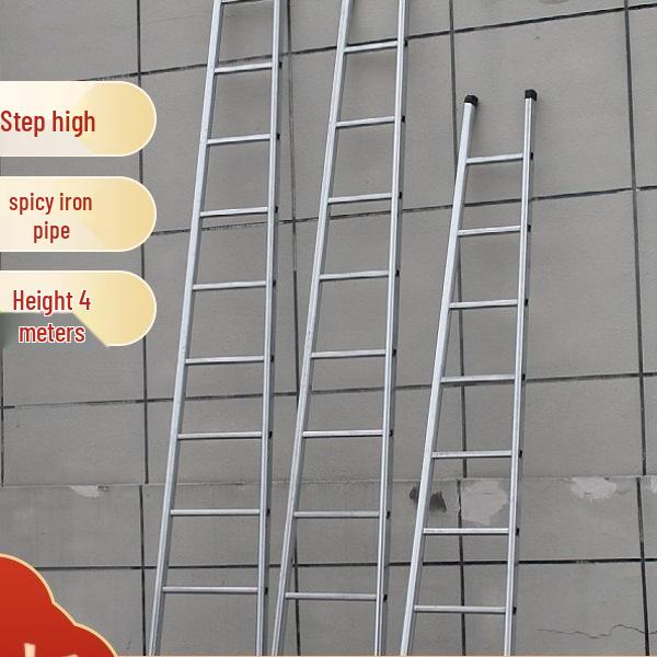 Multifunctional Indoor Ladder: 4m/3m Folding Iron Ladder for Household, Engineering, and Attic Use.