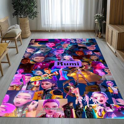K-Pop Demon Hunters Golden Saja Boys Living Room Non-Slip Area Rug Soft Carpet for Bedroom Playroom Sofa,Home Decor Doormat