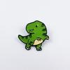 Süßes Dinosaurier-Broschen-Set: Triceratops & Brontosaurus Metall-Abzeichen für Kinderkleidung oder Taschen-Dekoration