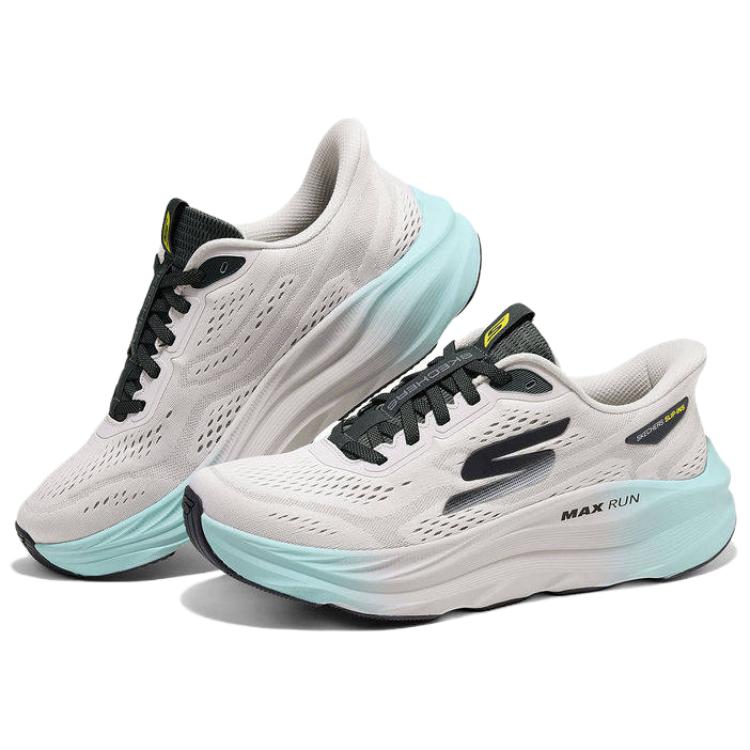 Skechers Max Cushioning Comfortable Versatile Low-Top Casual Running Shoes Men Sneakers Black White Blue 221000-GYCC