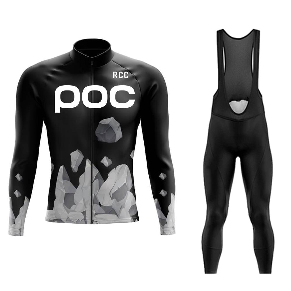 RCC POC Cycling Team Men's Cycling Jersey Long Sleeve Set MTB Bike Clothing Tenue Velo Homme Bicycle Wear