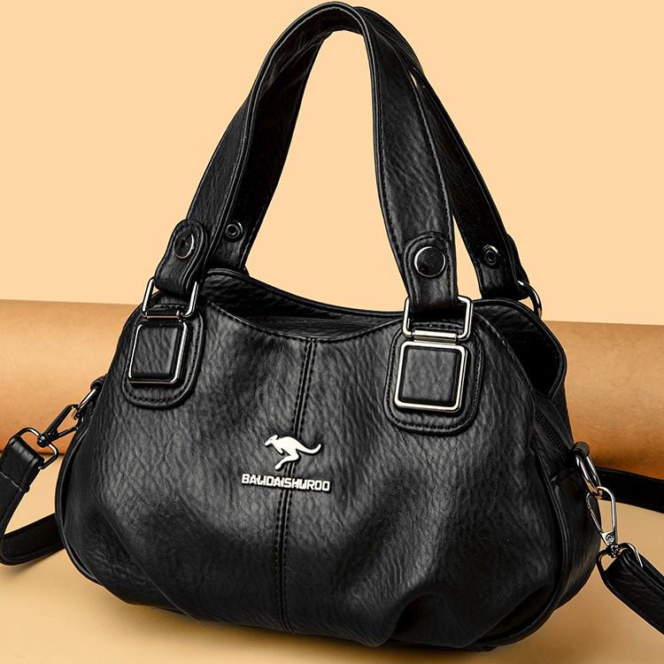 

Women s Korean-Style Soft Leather Handbag: Versatile Shoulder & Crossbody Bag for Middle-Aged Moms, Light Luxury Design. жовтий