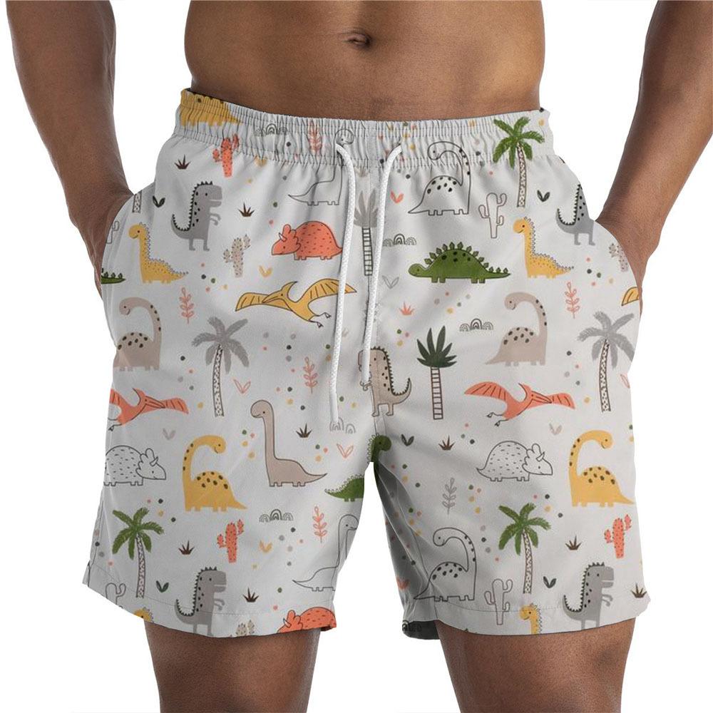 Summer Men's 3D Printed Seaside Casual Shorts Daily Loose Straight Leg Beach Shorts