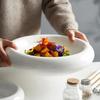 Ceramic Dinner Plate Restaurant Creative Insulation Plate Thick Soup Plate Dessert Dish Sushi Plates Round Solid Color Tableware