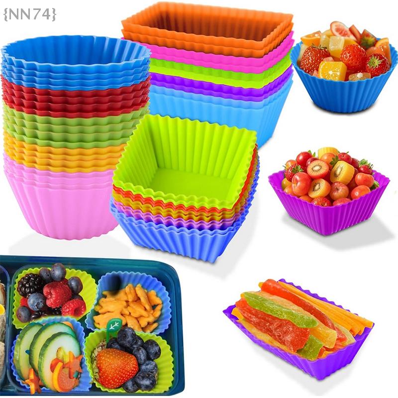 3/4 Stück Silikon Lunchbox Trennwände für Kinder Schulkinder Lebensmitteltrenner für Bento Box Silikon Cupcake Förmchen Backform