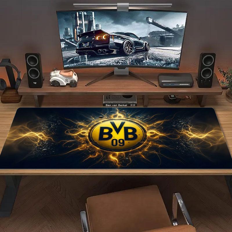 Borussia Großes Mauspad Große Gaming-Tischunterlage Rutschfest Laptop Tablet Großes Mauspad XXL Matte Mini-PC Spielmatte Mit Verriegeltem Rand