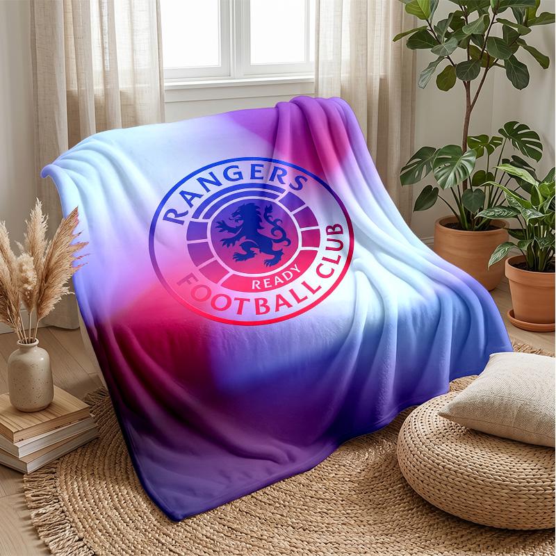 Rangers FC Weiche Flanell-Fleece-Decke Leicht Gemütlich Warm Überwurfdecke für Sofa Bett Heimdekoration