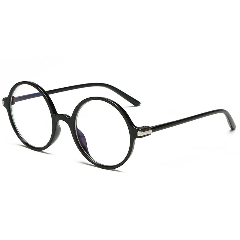 Retro Round Anti Blue Light Glasses, Flat Lenses, Transparent Lenses, Fashionable Glasses, Eye Protection Glasses Frame