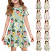Girl Summer Dress Color & Print Short Sleeve Dress With Pocket Casual Dress Shorts Sleeve Party Dress Easter Day