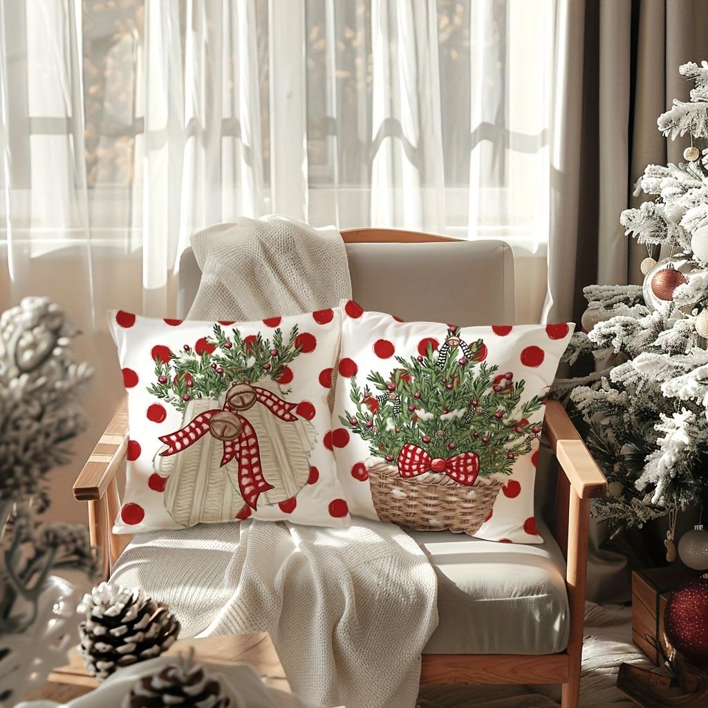 Christmas Decoration Pillow Cover Snowman Reindeer Pattern Printing Living Room Sofa Cushion Cover Home Room Decoration