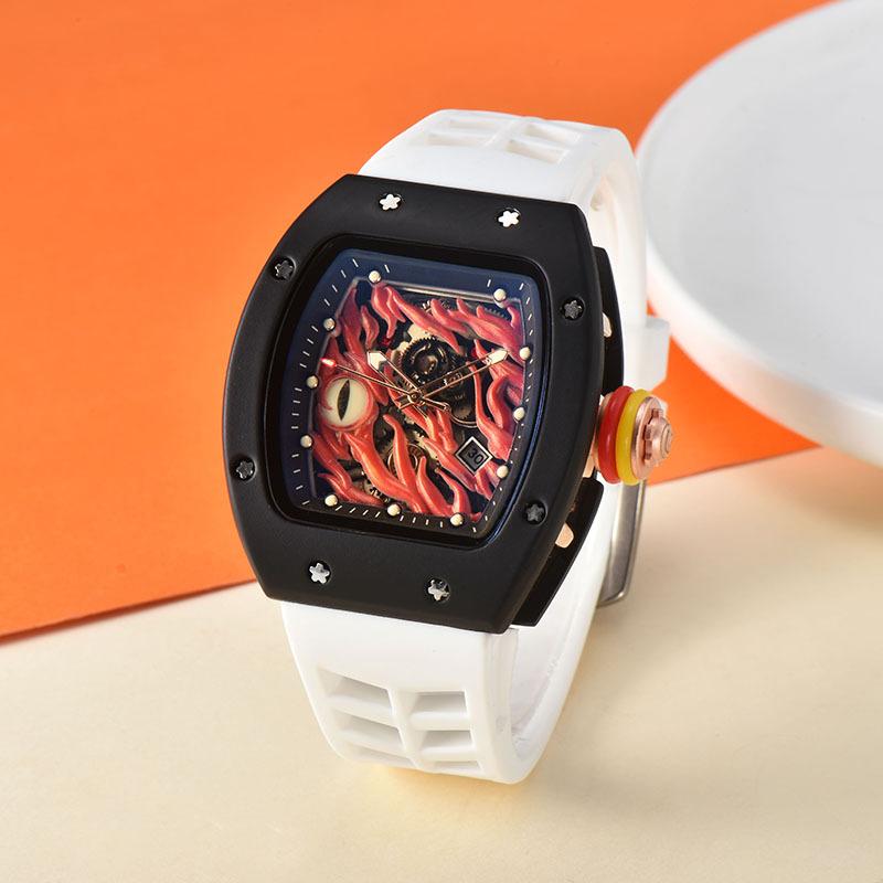 Barrel-shaped hollow versatile men's quartz watch spot men's sports hollow quartz watch men's watch