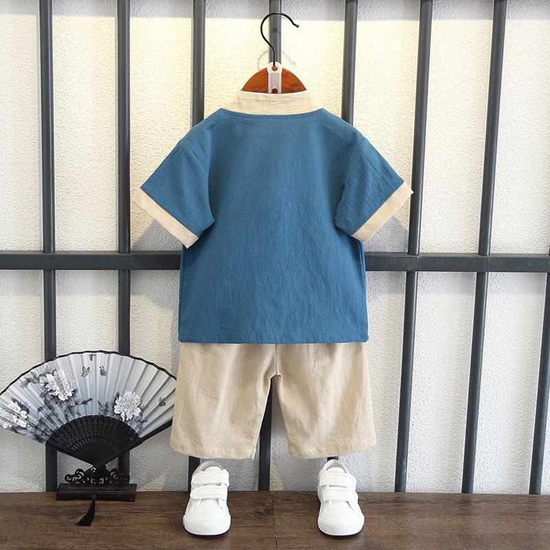 Children's Clothing Boys Hanbok Chinese Style Children Tang Suit Children Suit Baby Baby Summer Short-sleeved Retro Two-piece Set