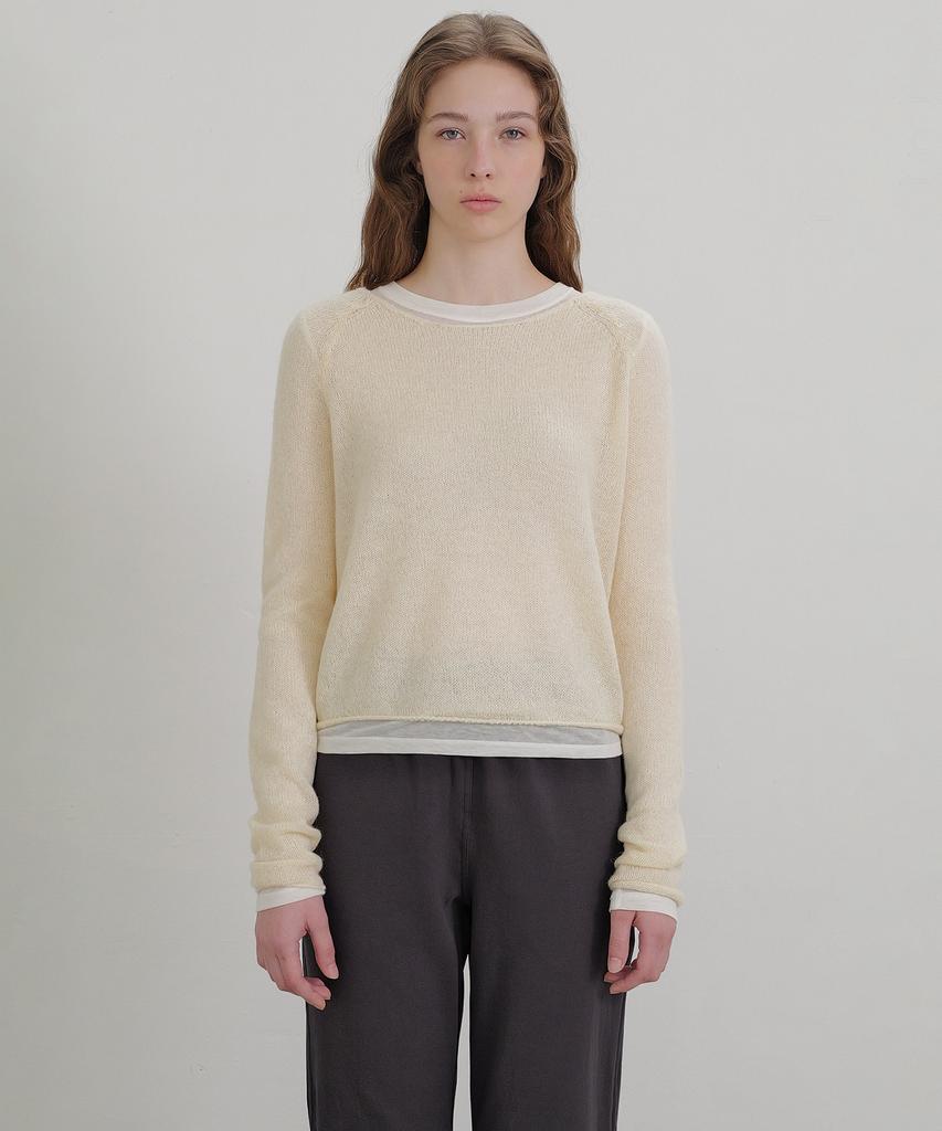 ANDNEEDS Boat Neck Sheer Knit (Ivory)