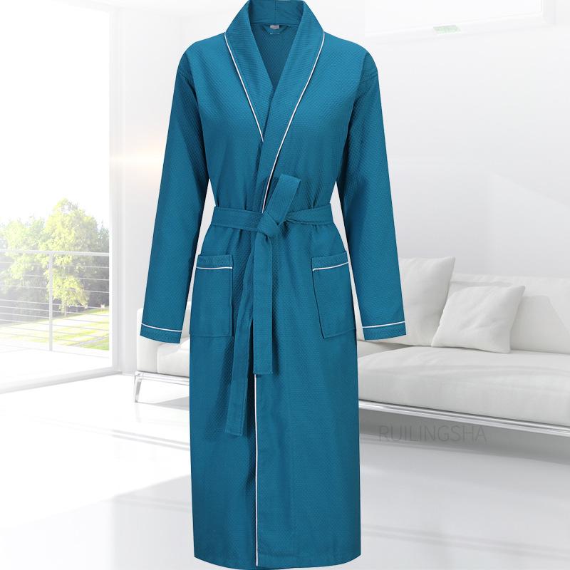 Luxury 5-Star Pure Cotton Bathrobe: Absorbent, Quick-Dry, Long Style for Men, Women, Couples, Suitable for All Seasons.