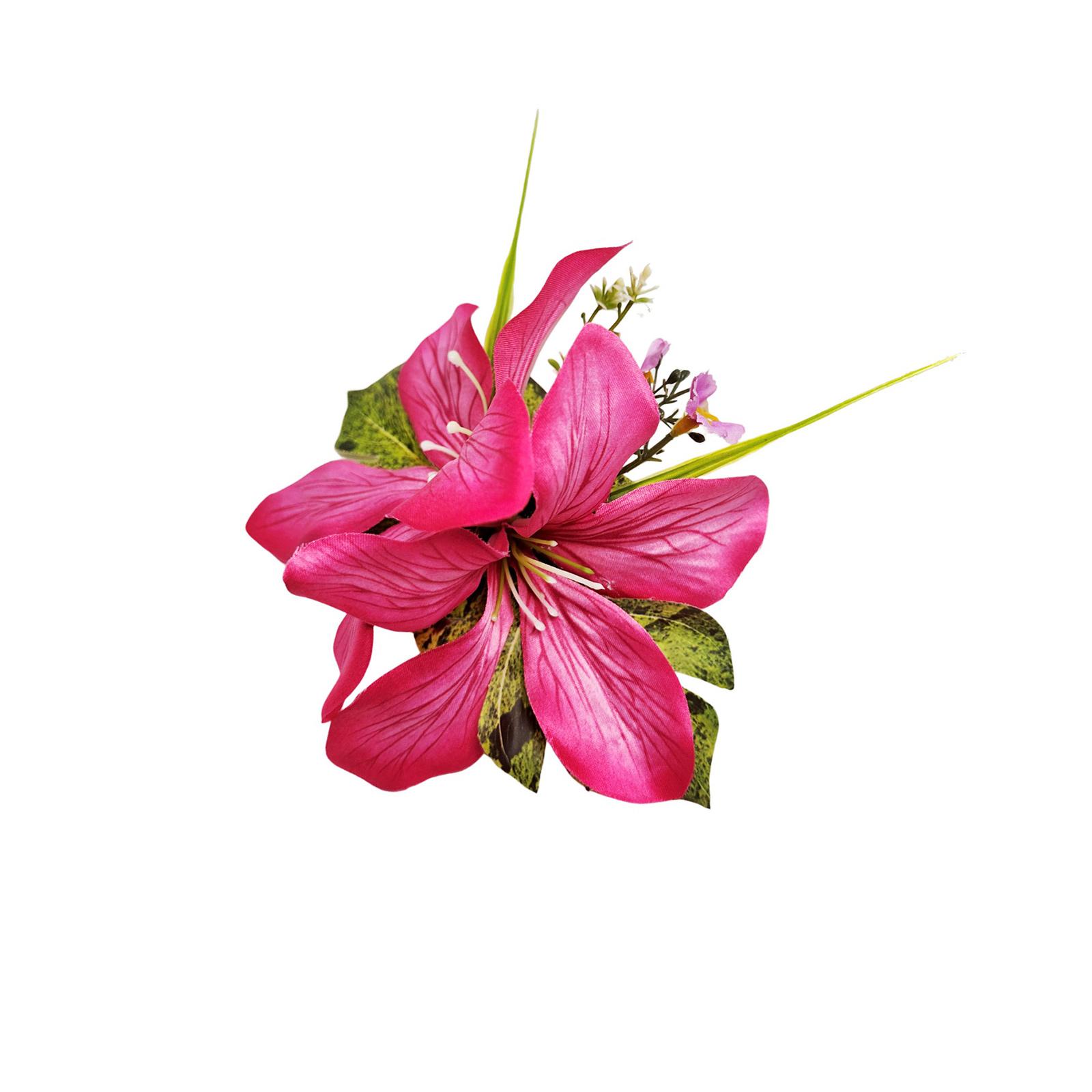 

Realistic Artificial Lily Hair Clip Elegant Side Clip For Weddings Parties Lightweight Hairpin Natural Floral Accessory горячий розовый