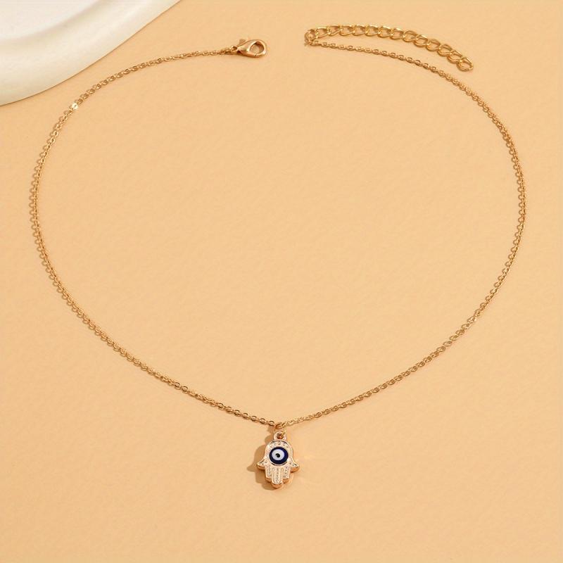 1pc Women's Simple Eye Pendant Necklace Classic Good Luck Jewelry Neck Decoration For Women