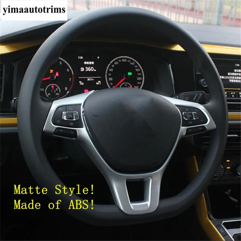 Steering Wheel Frame Decoration Cover Trim For Volkswagen T-Roc T Roc 2018 - 2025 Carbon Fiber / Matte ABS Accessories Interior
