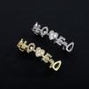 Hip Hop Fashion Silver Teeth Letter Love Full Diamond Zircon Braces Rap Accessories