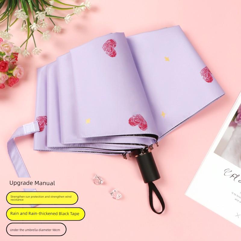 Ombrello da Bambina Carino con Stampa Pois Pieghevole Protezione Solare UV Automatico Pioggia e Sole Doppio Uso Ombrello da Sole