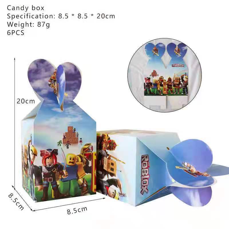 Roblox Sandbox Game Theme Birthday Party Decoration Set Latex Balloons Banner Cake Toppers Party Tableware For Kids Celebration