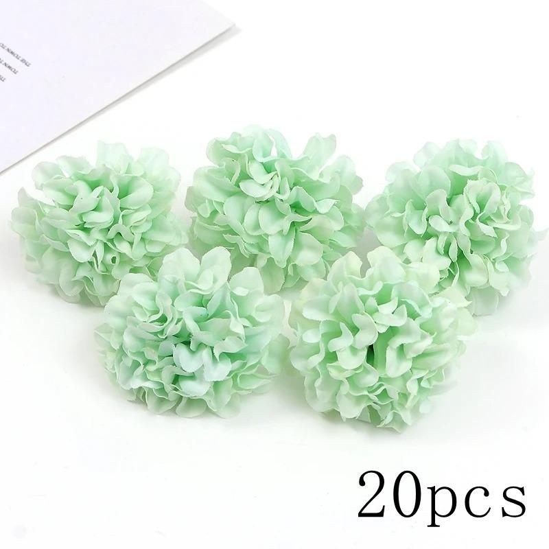 Green Rose Artificial Flowers Heads Silk Fake Flower for Home Room Decor Marriage Wedding Decora DIY Craft Wreath Gift Accessory