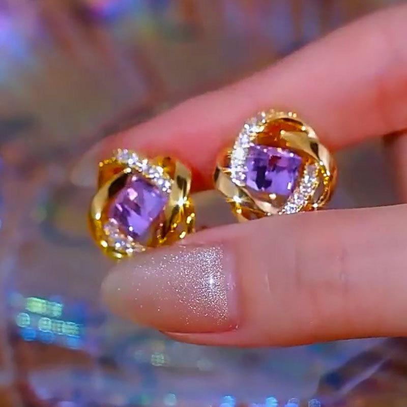 

Модні висячі сережки для жіночих прикрас фіолетовий