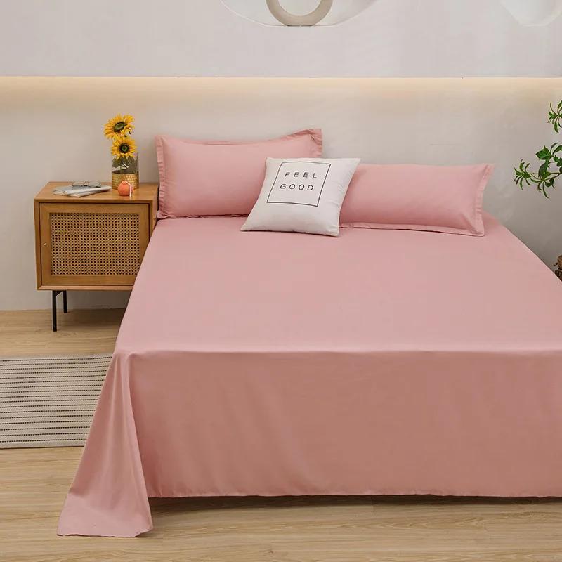 Bed Flat Sheet for Double Bed Plain Solid Color Sheets Single/Queen/King Flat Bedsheets Soft Home Bed Sheets Student Dormitory