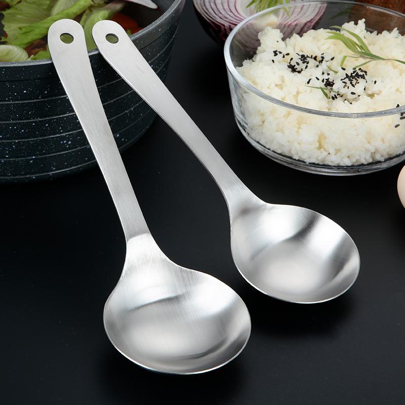Stainless Steel Deepen Tablespoons Soup Ladle Long Handle Large Ramen Bouillon Spoon Kitchen Tableware Cooking Utensils