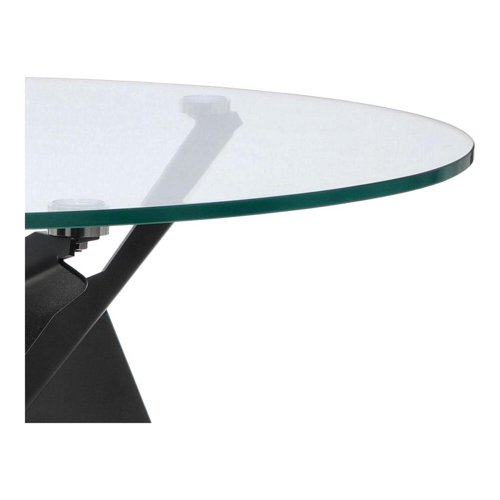 Troy Table Glass Tabletop Round 90 Cm Transparent/Black
