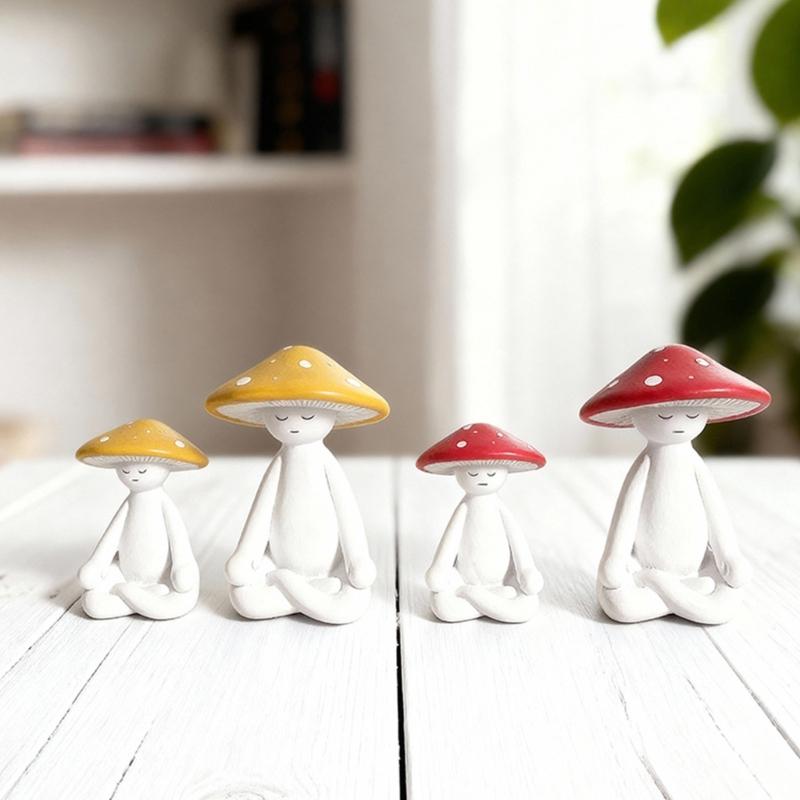 Garden Statue Fairys Garden Accessories Centrepieces Meditations Mushroom Figurines Sculptures Miniature Landscape Decors