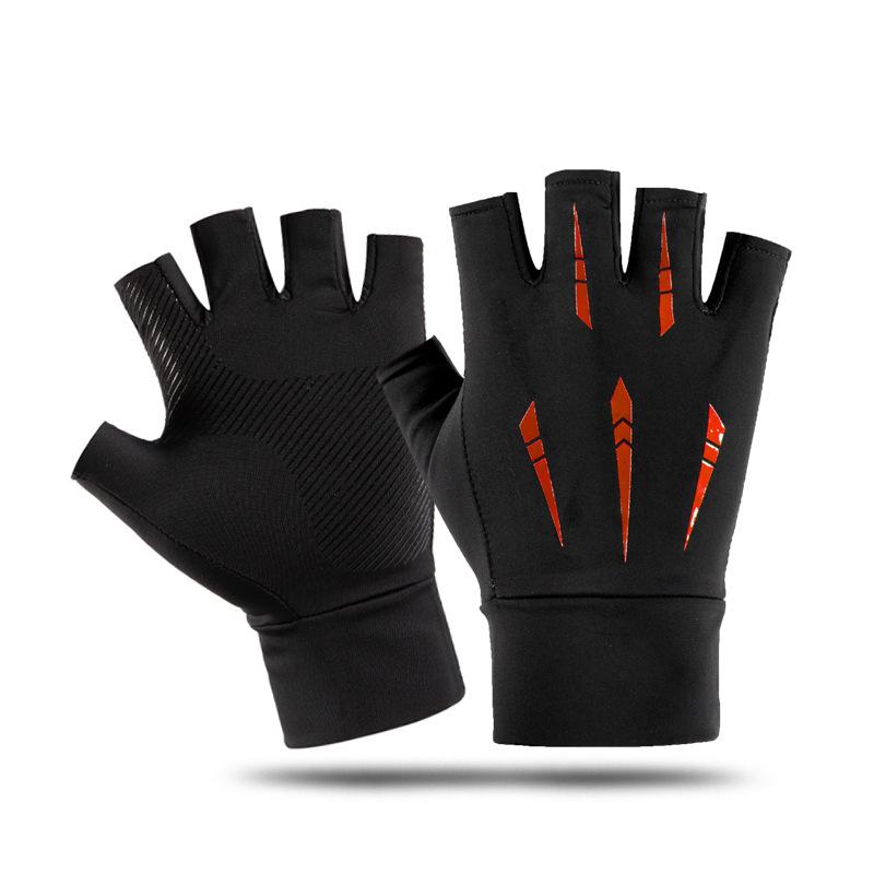 Sunscreen Gloves for Men and Women In Summer Thin Breathable Anti  Slip Ice Wire Leak Two Finger Fishing Cycling and Driving Fishing Gloves