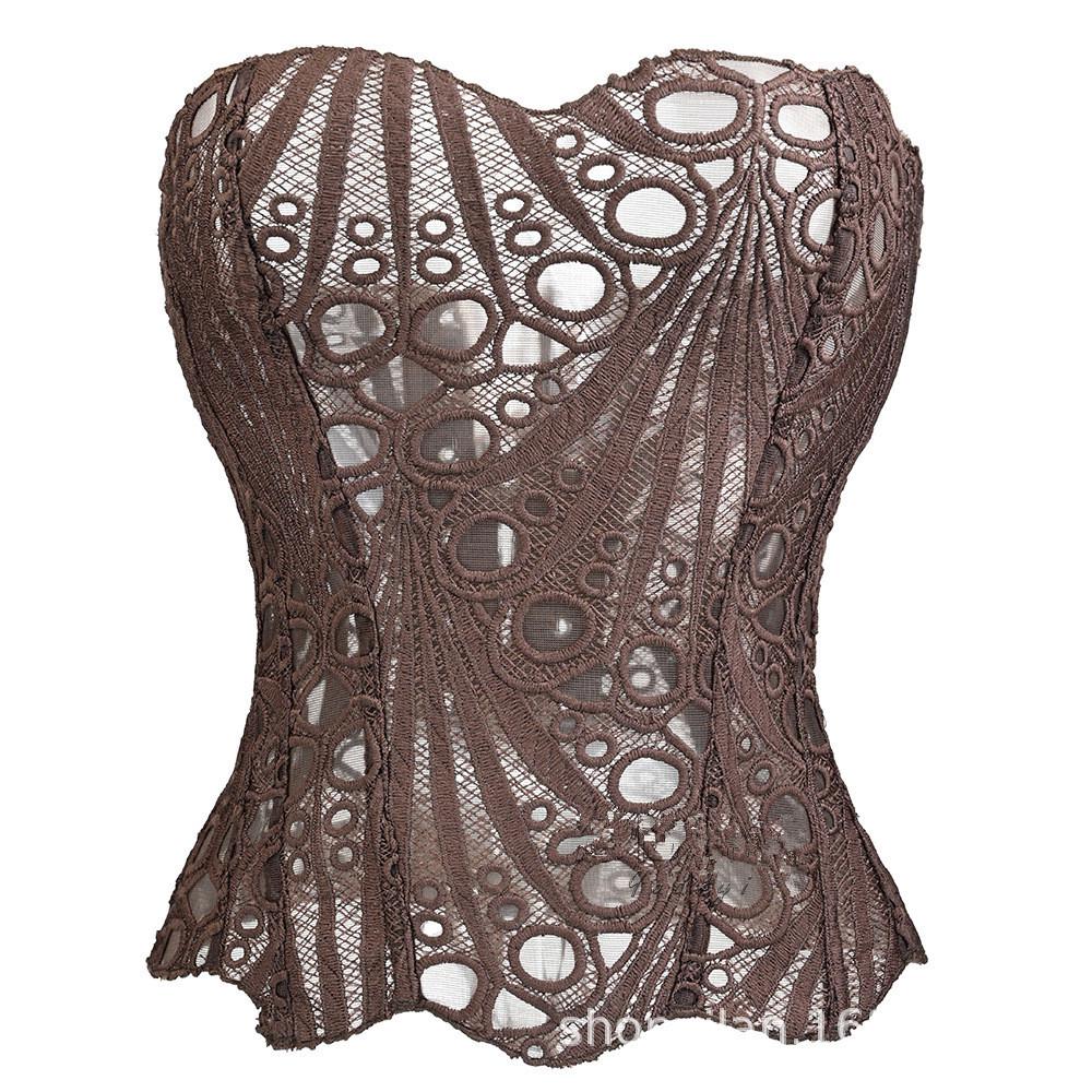 Flower Fairy Bestseller: Irregular Lace Mesh Double Layer Fishbone Court Corset