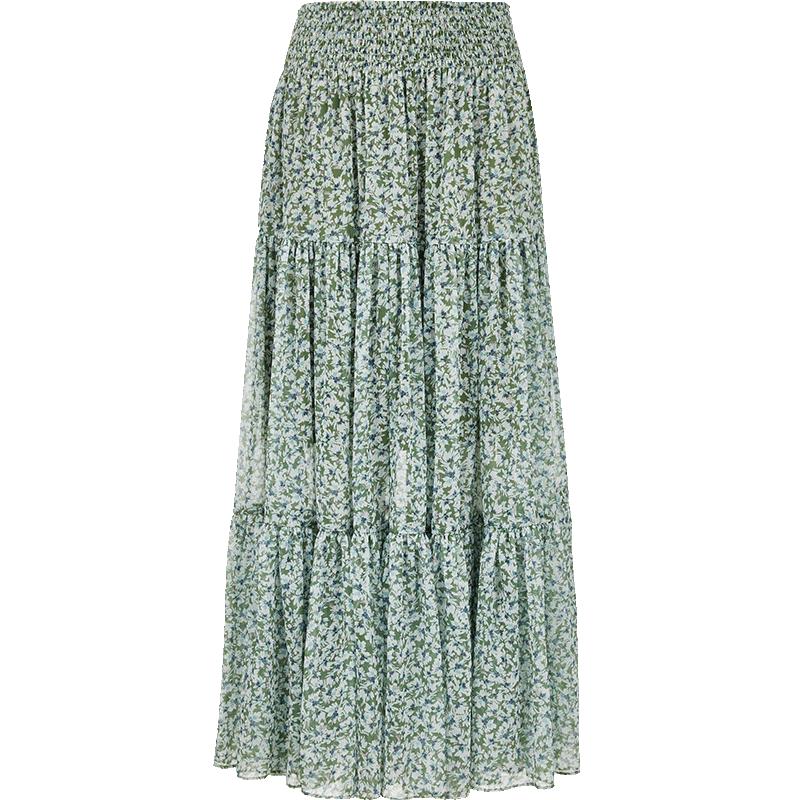Veromoda Elastic High Waist Floral Long Skirt