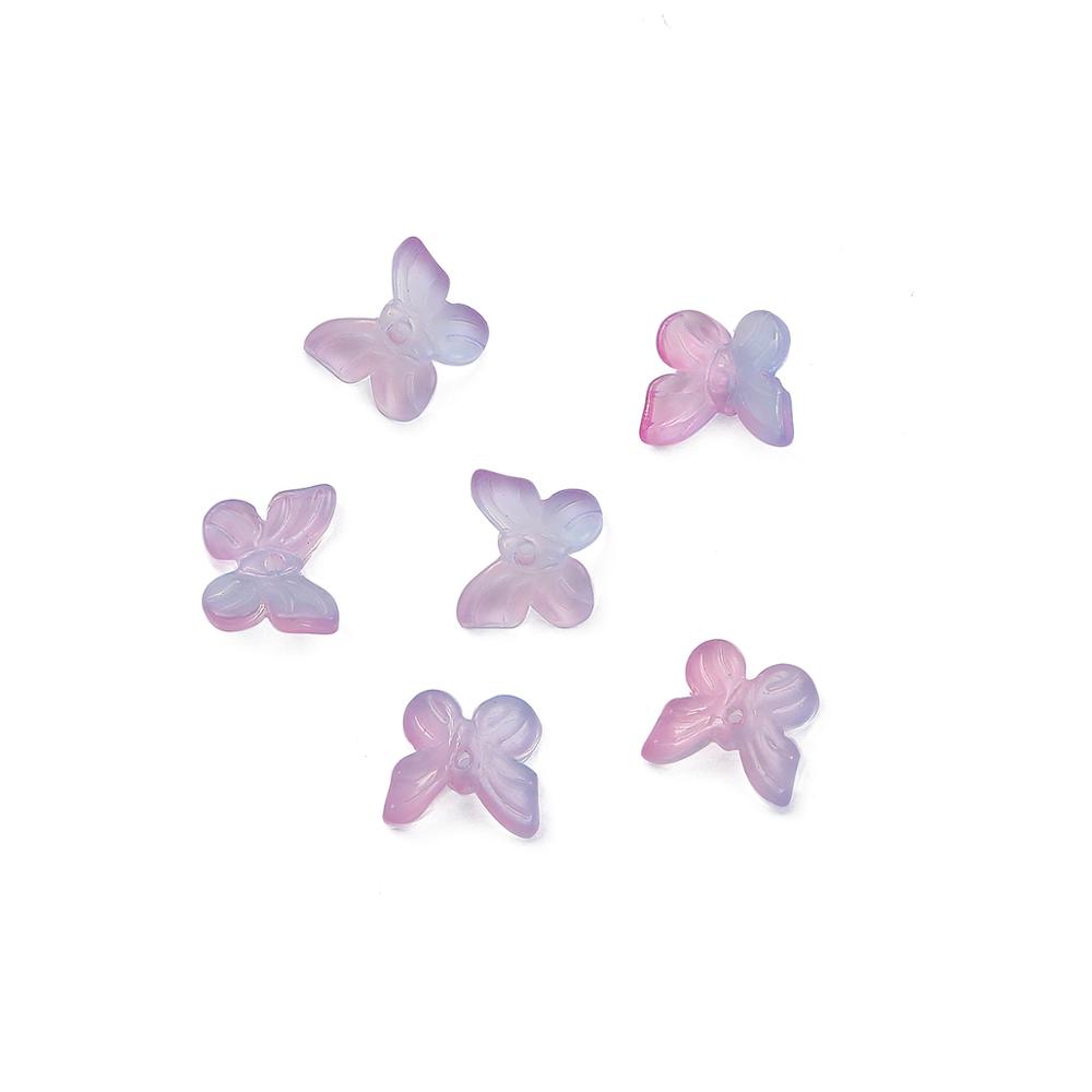 2000Pcs Butterfly Shape Beads Gradual Color Glass Beads For Jewelry Making