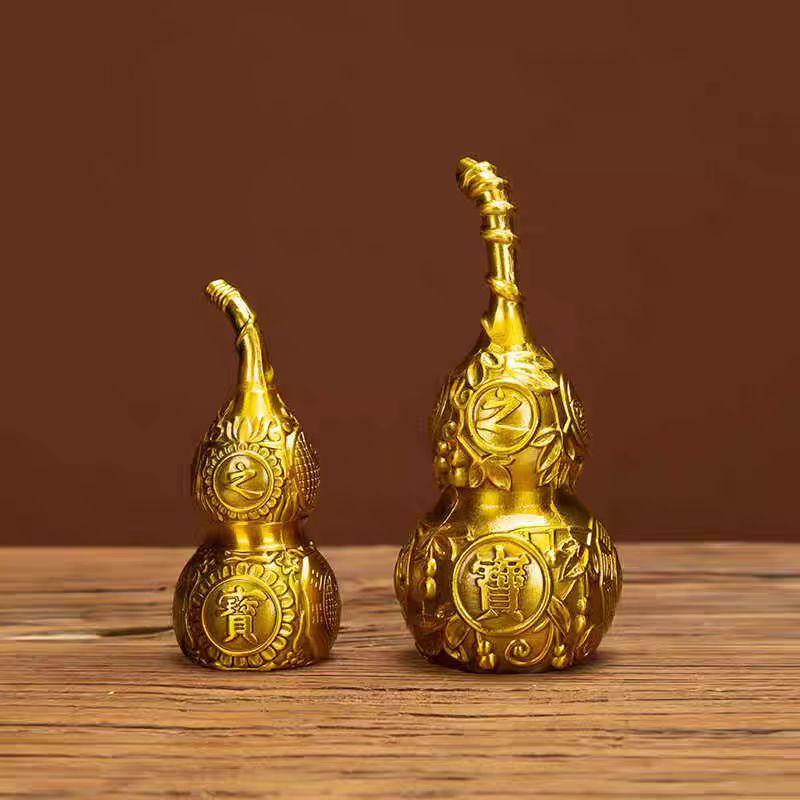 Gourd Ornaments Brass Hollow Not Opening And Closing Mini Small Calabash Living Room Bedroom To Door Crafts Decoration
