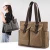 Women Carry Briefcase Professional Commute Simple Single Shoulder Large Canvas Bag Length 39cm Wide 11cm High 32cm