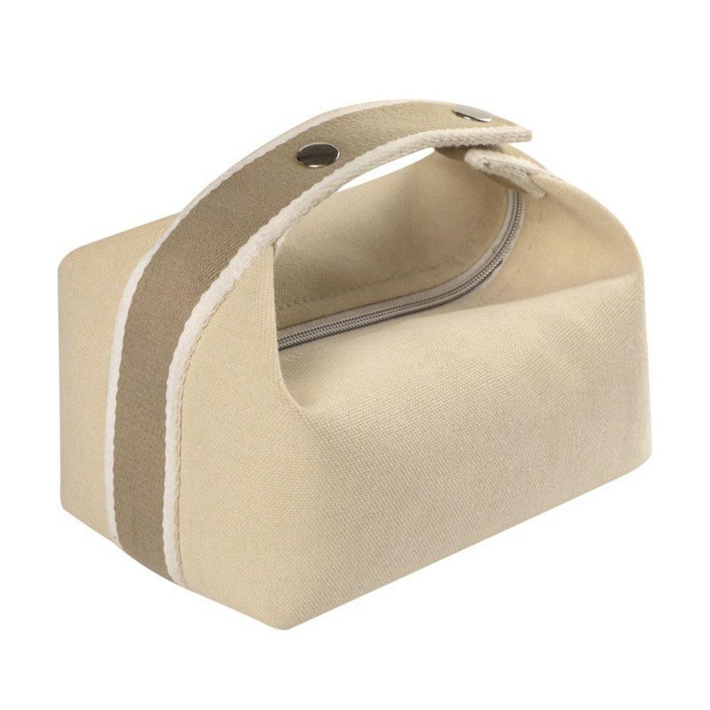 Modische Kosmetiktasche mit großem Fassungsvermögen Tragbare Hand-Kulturbeutel Leinwand Make-up-Organizer Reise