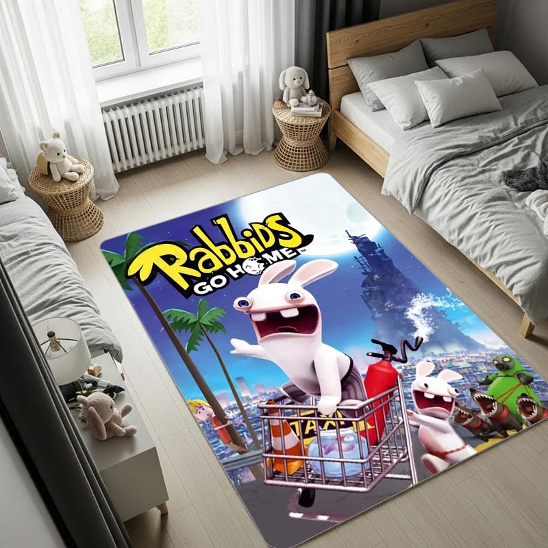 Raving Rabbids Carpet,Bedroom Rug, Doormat,Living Room Rug, Bedside Carpet, Computer Chair Mat, Christmas Gift.