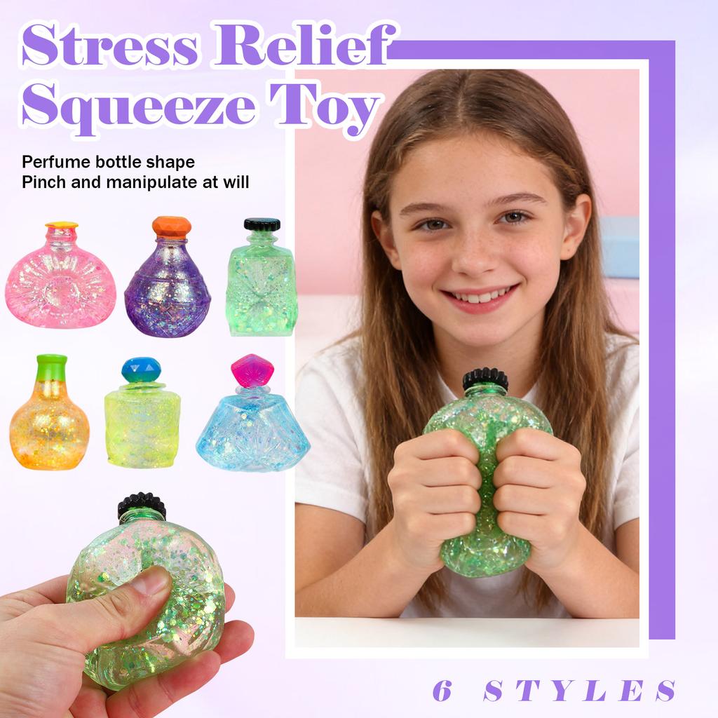 Funkelnde Langsame Parfümflasche Malz-Prise Musik Entlüftungsspielzeug Parfümflasche Druckentlastungskugel