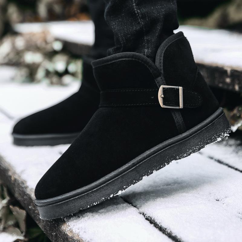 Thick-soled snow boots for women's 2025 winter new velvet and thickened Northeast large cotton shoes, one pedal bread warm shoes