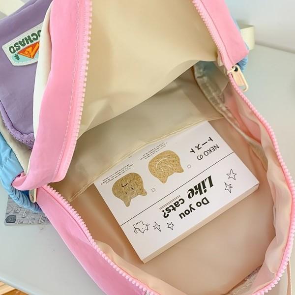 School bag ins cute and lightweight children's travel backpack high value ice cream color matching soft girl travel backpack