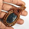 65.85 Ct Natural Jasper Pear Cut Copper Wrapped Pendant Certified Jewelry