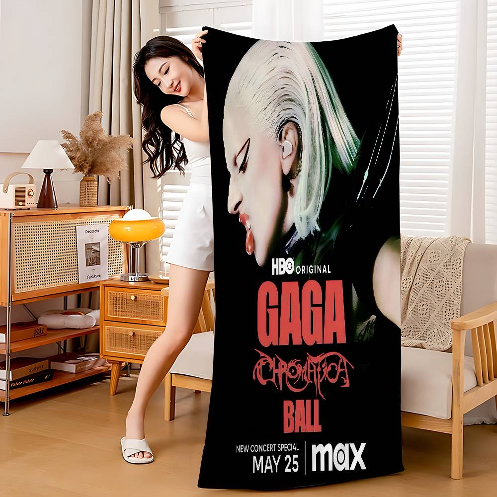 Lady G-Gaga Singer Big Microfiber Beach Towels Quick Dry Towel Sand Beach Towels Pool Towel for Travel Swim Pool Yoga