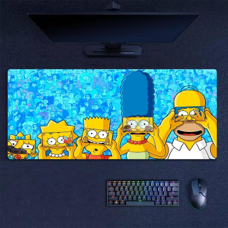The Simpsons Cartoon Color Mouse Pad Large Gaming Table Cushion Non-slip Laptop Tablet Big Mousepad XXL Mat Mini PC Playmat With Lock edge