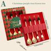 4Pcs Snowman Christmas Tree Cutlery Set Fork Spoon Dinnerware Set with Gift Box Stainless Steel Gold Flatware Party Tableware
