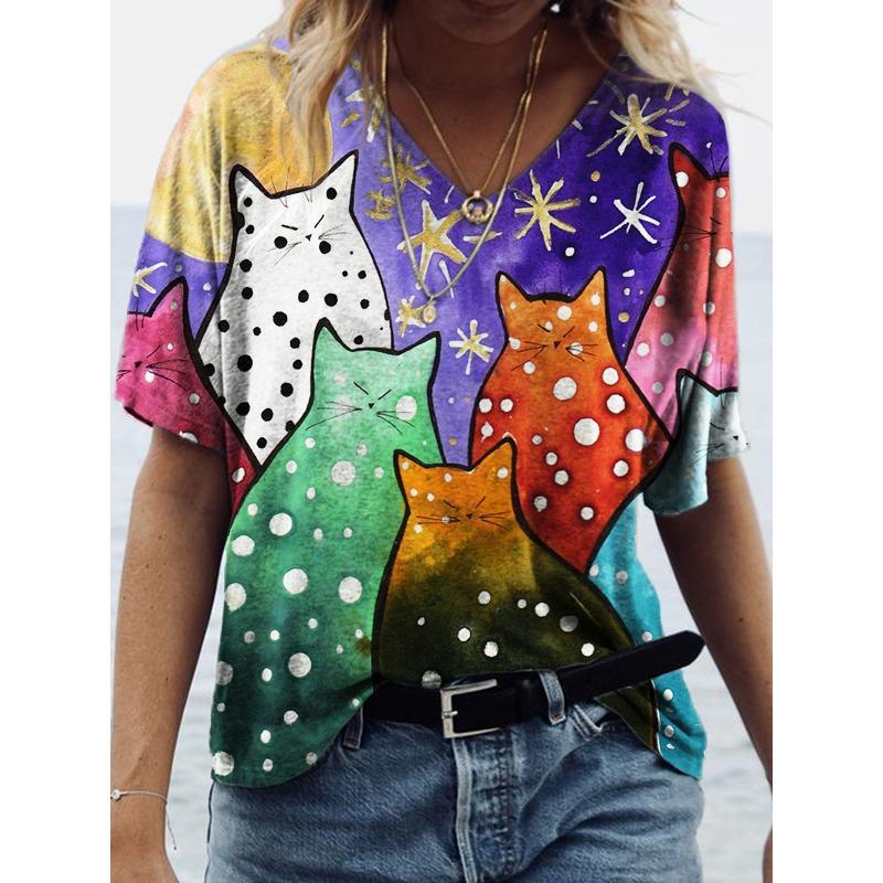 Summer New 3d Printe Women's Clothing Spring/Summer New Style Loose Printed T-shirt